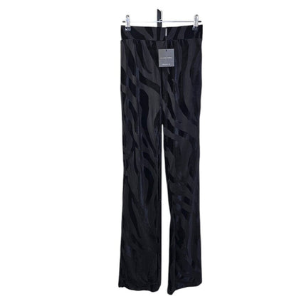 JLUXLABEL Womens High Waisted Wide Leg Zebra Print Velvet Pant