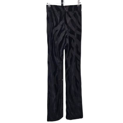 JLUXLABEL Womens High Waisted Wide Leg Zebra Print Velvet Pant