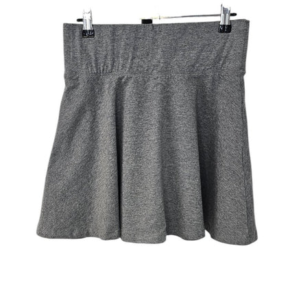 Garage Womens Wide Waistband Heathered Grey Skater Skirt