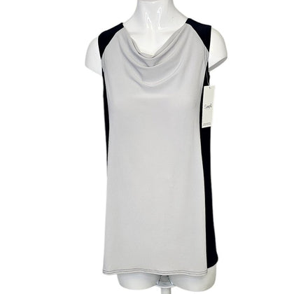 Sympli Womens Cowl Neck Sleeveless Stretch Tank