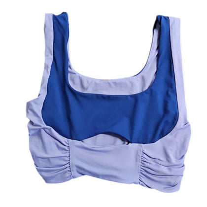 Free People Movement Cut Out Front Cropped Ruched Sports Top