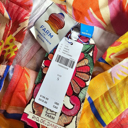 Farm Rio x Anthropologie Linen Blend Belted Floral Bermuda Shorts