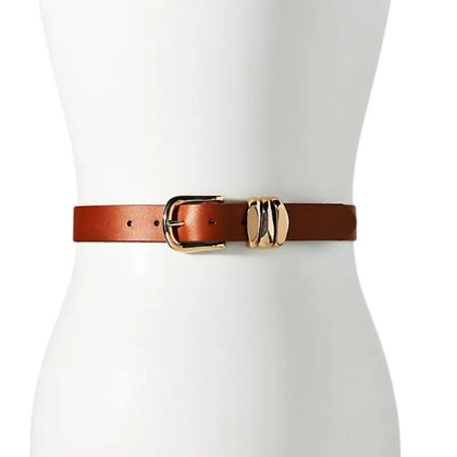 Anthropologie Womens 100% Genuine Leather Structural Belt in Honey Size Med NWT