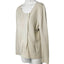 Eileen Fisher Ivory Silk, Cotton, Leather Asymmetrical Zip Up Sweater