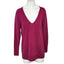 Tahari Womens 100% 2 Ply Cashmere V-Neck Long Sleeve Shirt