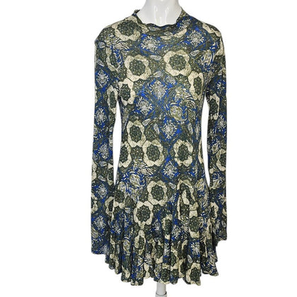 Free People Anabelle Printed Tunic in Cobalt Combo