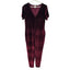 Smash + Tess Womens Short Sleeve Velvet V-Neck Jumpsuit