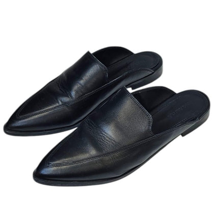 Frank & Oak Womens Black Leather Mules