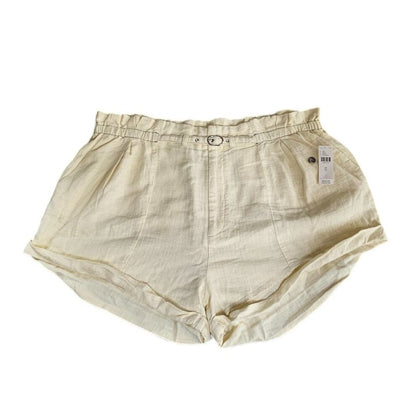 Anthropologie Linen Beach Shorts in Pearl Paperbag
