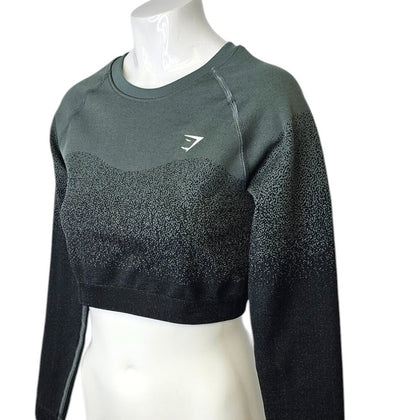 Gymshark Womens Adapt Ombre Seamless Long Sleeve Crop Top