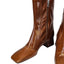 L'intervalle Womens Dobie Square Toe Cognac Leather Booties