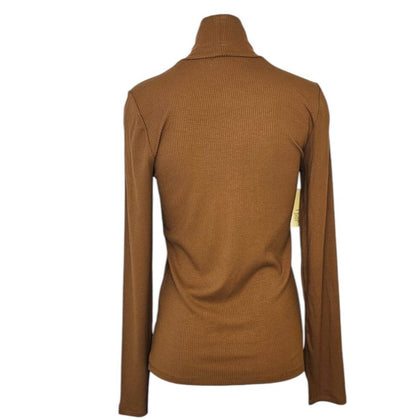 Aritzia Wilfred Only Hip, Long Sleeve, Mock Neck, Ribbed Shirt