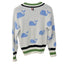 Thom Browne Womens V-Neck Whale Knit Cotton Sweater