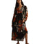 Farm Rio x Anthropologie Long-Sleeve V-Neck Floral Maxi Dress