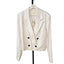 Anthropologie Maeve Linen Blend Cropped Button Front Blazer