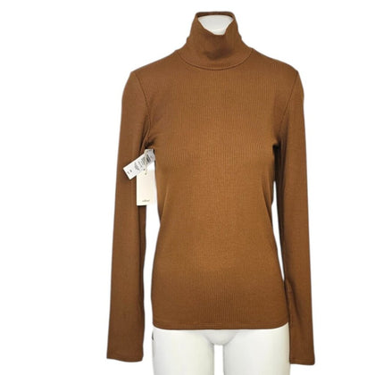 Aritzia Wilfred Only Hip, Long Sleeve, Mock Neck, Ribbed Shirt