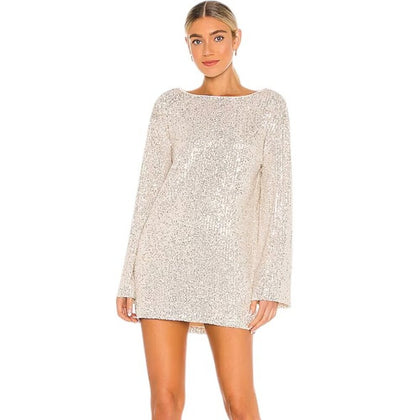 Revolve Lovers + Friends Coco Tunic Allover Sequin Dress