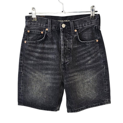 Denim Forum The Joni Loose Long Short, Button Fly, High Rise, Cotton, Size 23