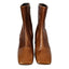 L'intervalle Womens Dobie Square Toe Cognac Leather Booties
