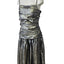 Anthropologie La Maise Studio Ruched Drop-Waist Foil Midi Dress