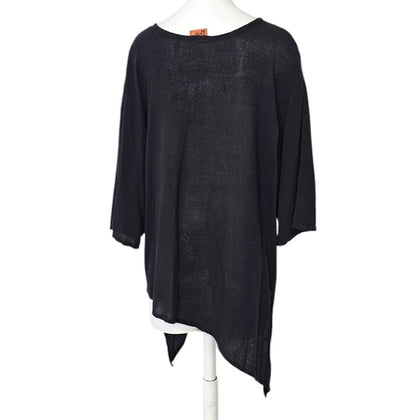 Oh My Gauze! Womens Aysymmetrical Lagenlook Cotton V-Neck Top