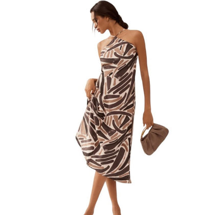 Anthropologie Halter Slip Midi Dress