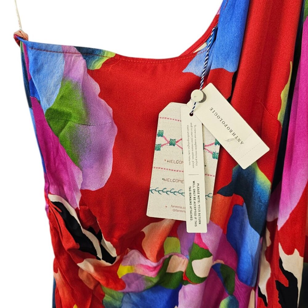 farm rio one shoulder slim floral midi dress Farm Rio x Anthropologie One-Shoulder Slim Floral Midi Dress Luxy Thrift