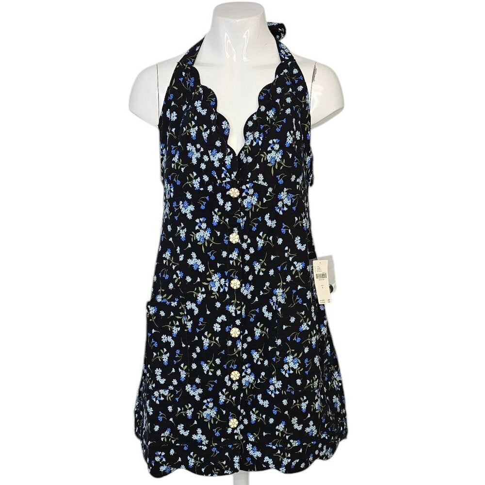 maeve scalloped mini dress Maeve Halter V-Neck Scallop Mini Dress