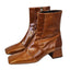 L'intervalle Womens Dobie Square Toe Cognac Leather Booties