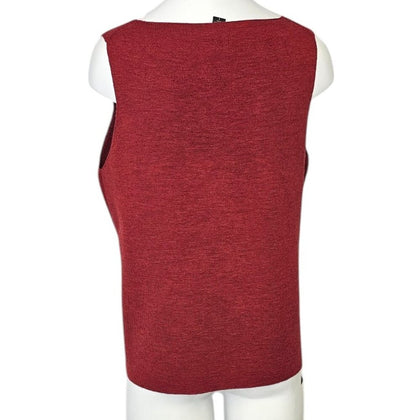 Eileen Fisher Womens V-Neck 100% Wool Tank Top