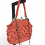 Patricia Nash Laureana Coral Raffia Frame Top Handle Bag