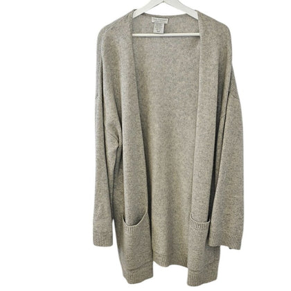 Oats Cashmere by Debra Hayburn 100% Cashmere Longline Open Front Cardigan