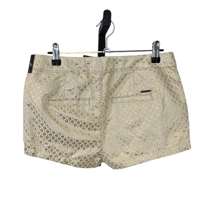 Abercrombie & Fitch Womens Gold Metallic, Cream Shorts