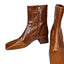 L'intervalle Womens Dobie Square Toe Cognac Leather Booties