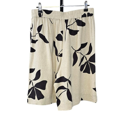 Selected Femme Womens High Waist Floral Linen Blend Pull On Shorts