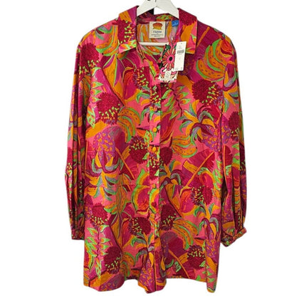 Farm Rio x Anthropologie Long-Sleeve Printed Collared Romper