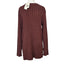 Open Edit Womens Ribbed Side Tie Long Sleeve Shirt