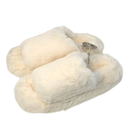 Anthropologie Maeve Womens Fluffy Hard Sole Slip On Slipper Shoes