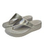 CROCS Womens Monterey Metallic Mini Wedge Flip Flops